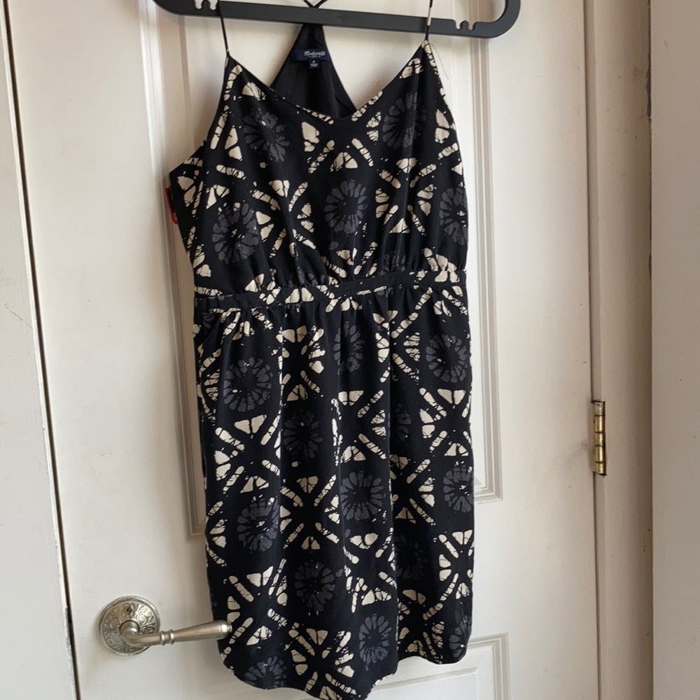 Madewell printed  silk strappy dress with pockets